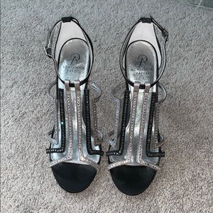 Adrianna Papell Black and Silver evening shoe